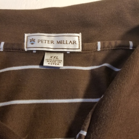 Peter Millar Men's Size XXL Brown/Blue Striped - Picture 6 of 8